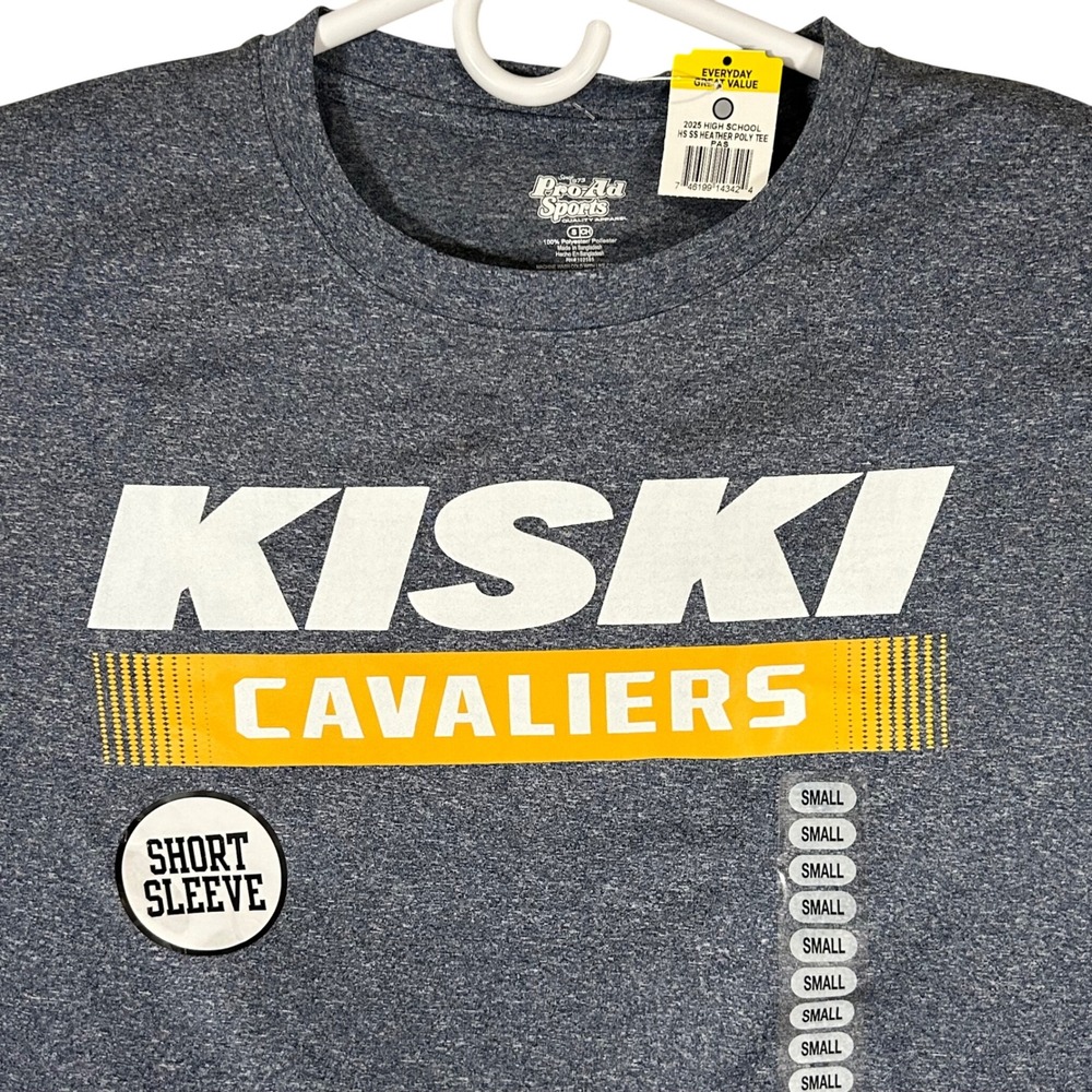 Pro-Ad Sports Kiski‎ Cavaliers Mens Small Heather Navy Blue Graphic T-Shirt New